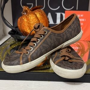 Michael Kors Dark Brown Patterned Sneakers